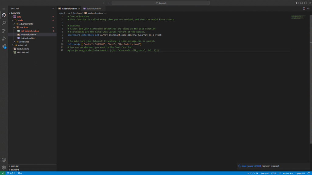 Legitimoose Minecraft server code editor
